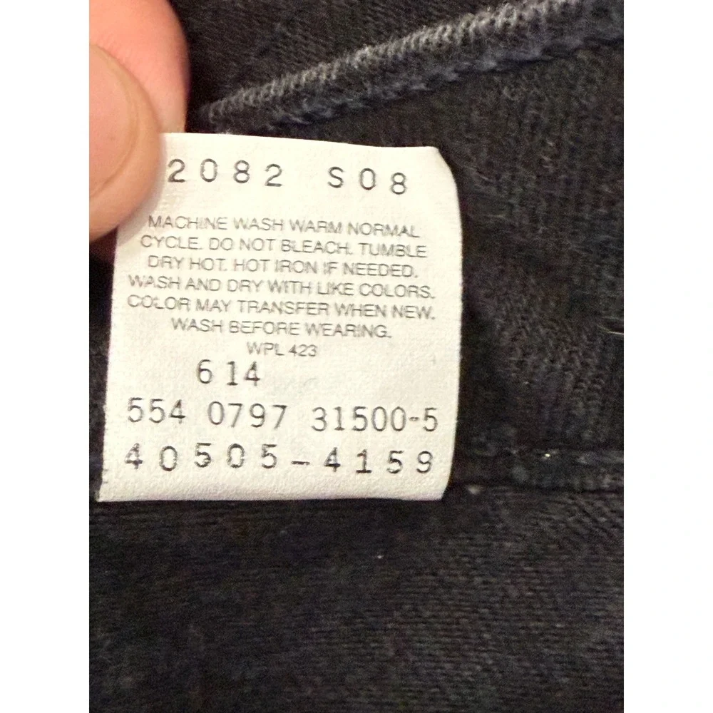 Vintage Levis 505 Orange Tab Black Jeans Made USA Mens 38x30 Straight Leg 1997